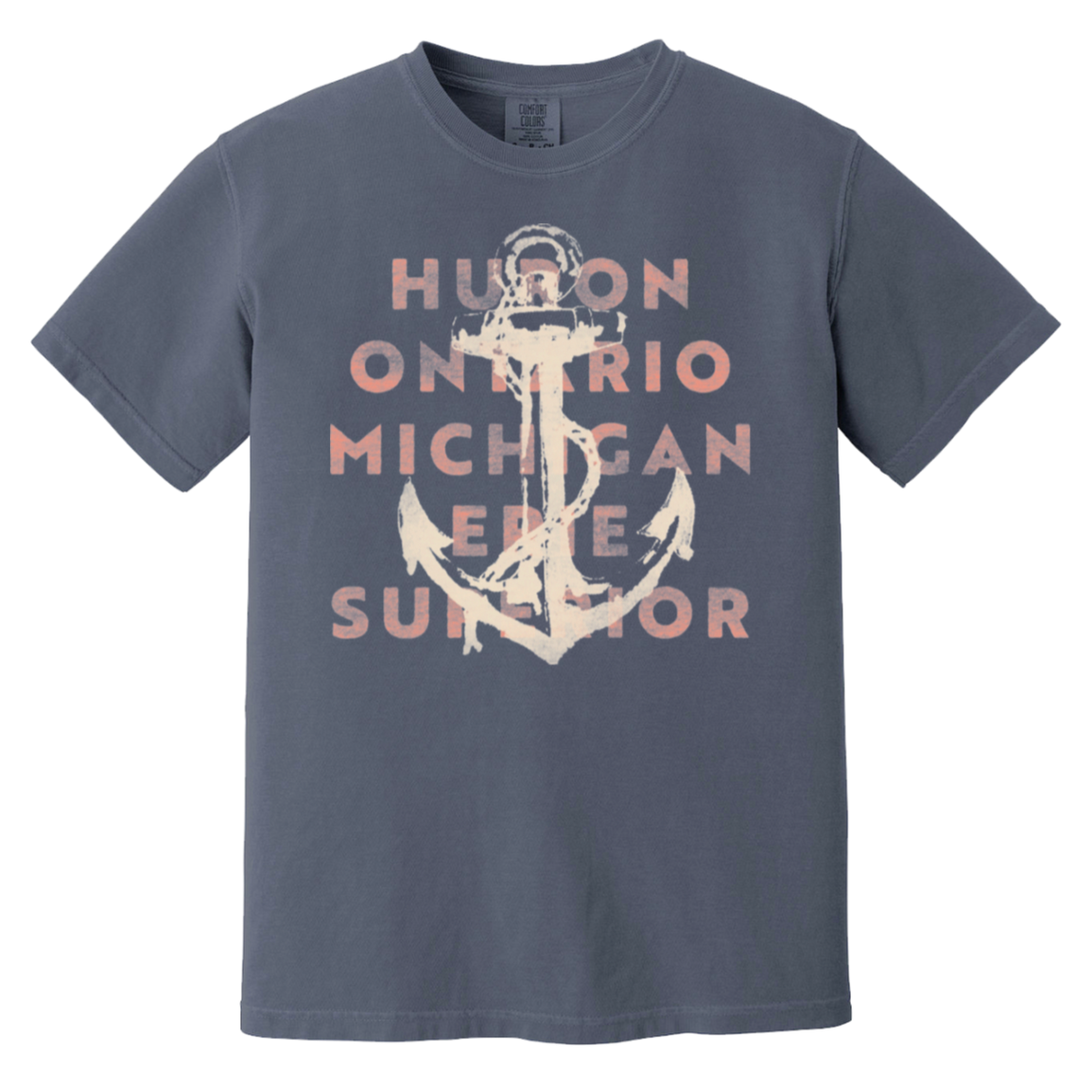 HOMES Anchor - Ivory + Coral Vintage Wash T-Shirt