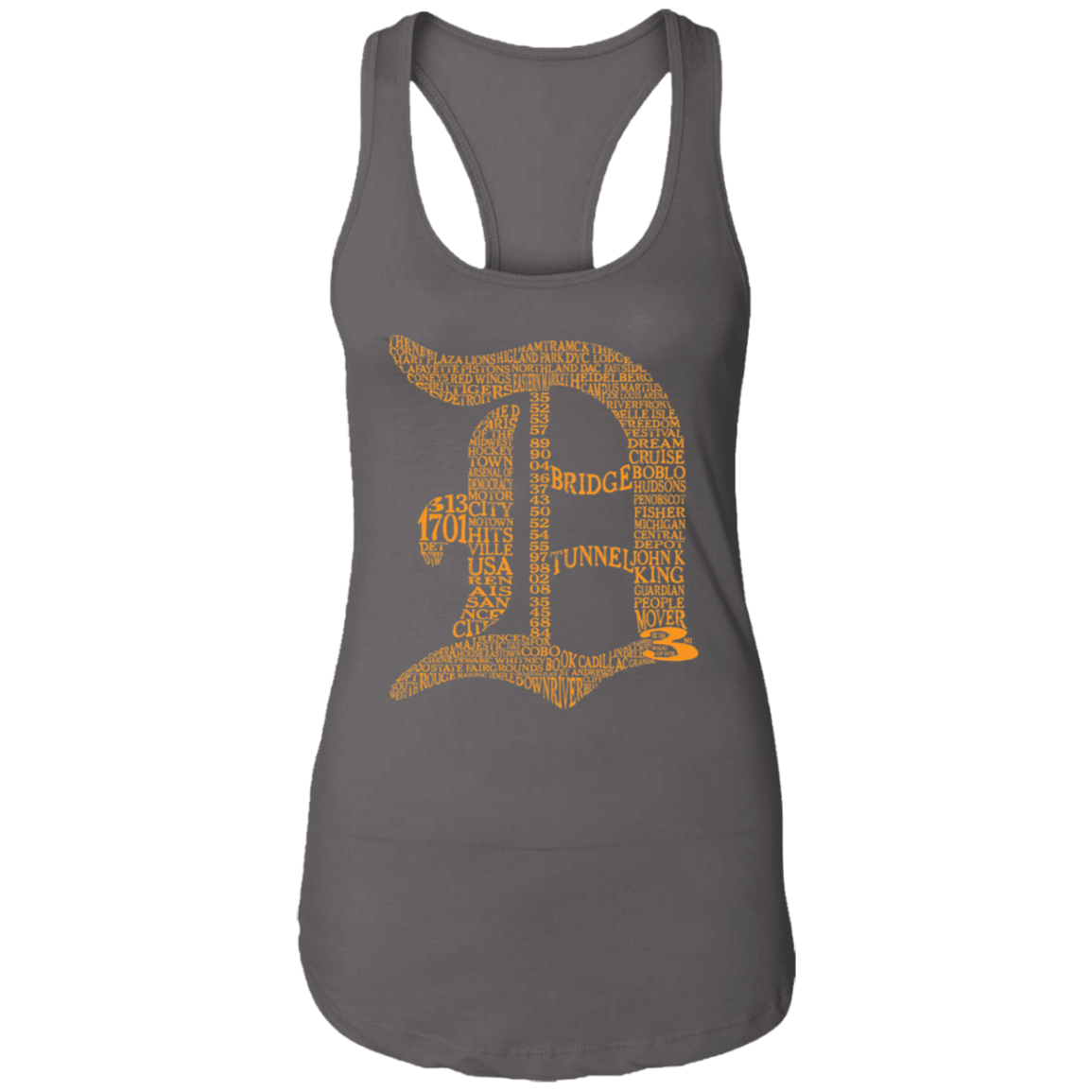 Detroit Icons - Orange Women's Racerback Tank