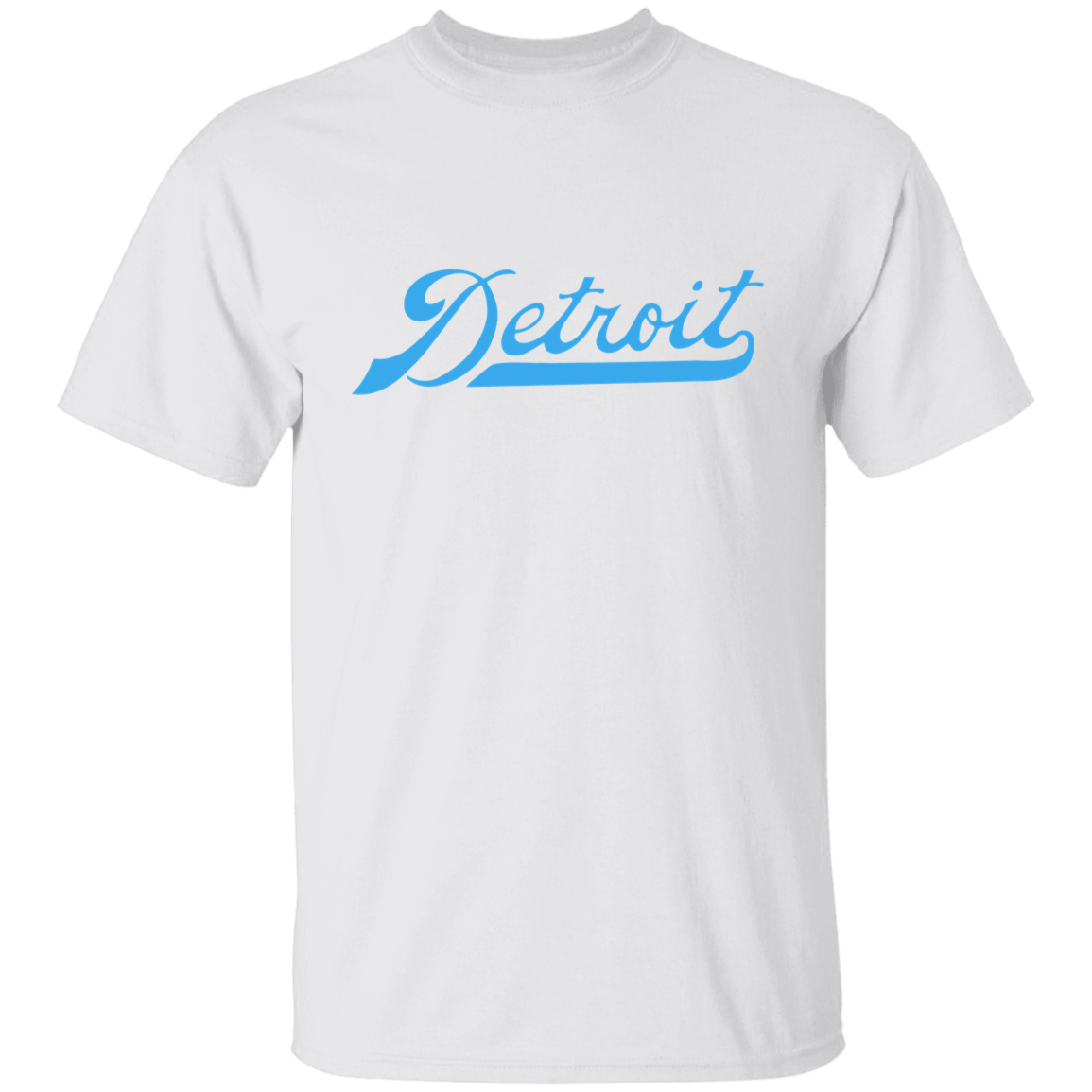 Detroit Football Script - Light Blue Kids Unisex Classic T-Shirt