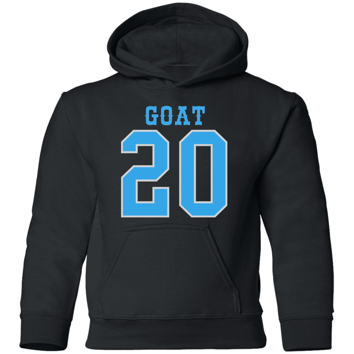 Detroit Football Number 20 - Light Blue + Silver Kids Unisex Classic Hoodie