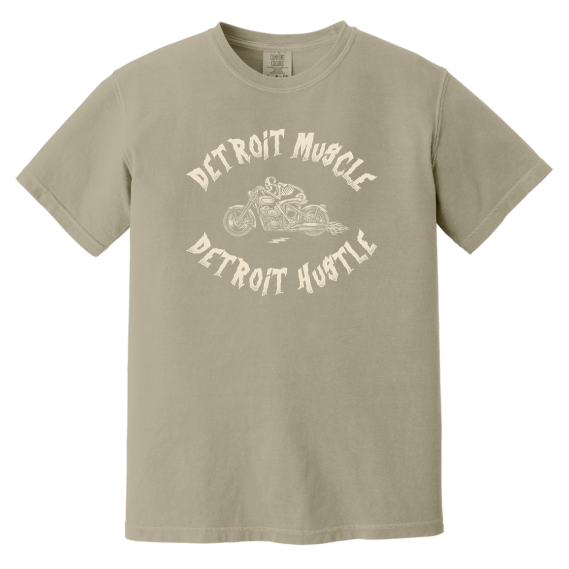 Detroit Muscle Detroit Hustle - Cream Vintage Washed T-Shirt