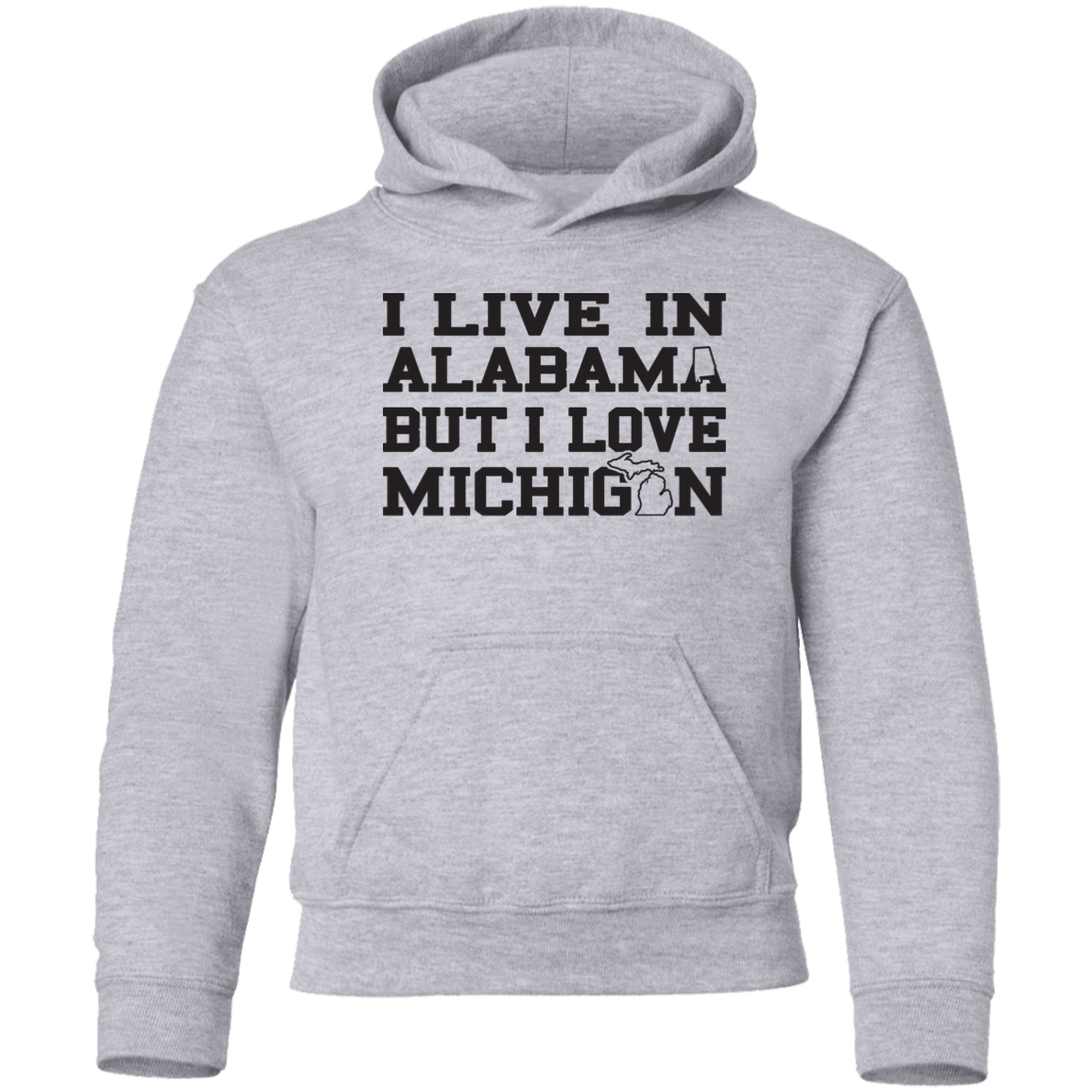 Live Alabama Love Michigan - Black Kids Unisex Classic Hoodie