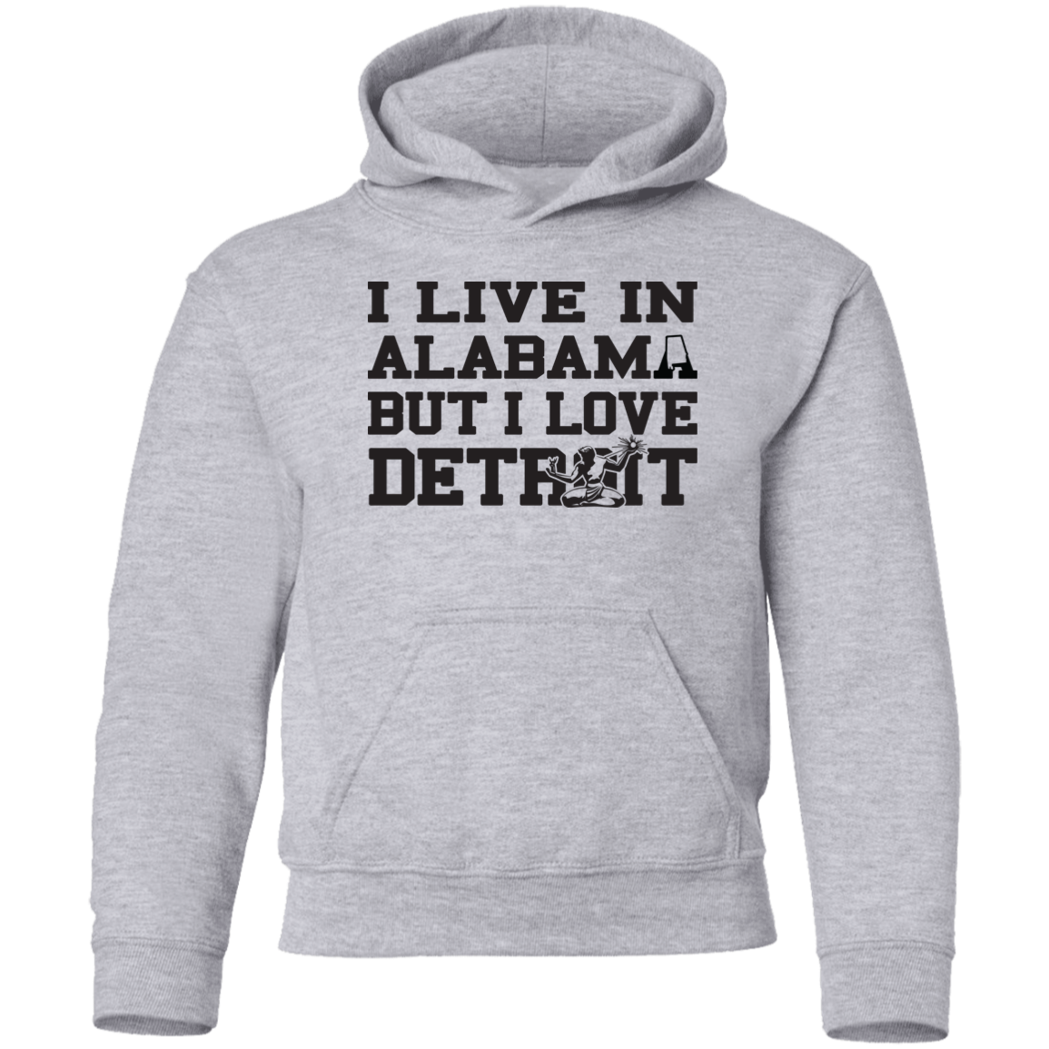 Live Alabama Love Detroit - Black Kids Unisex Classic Hoodie