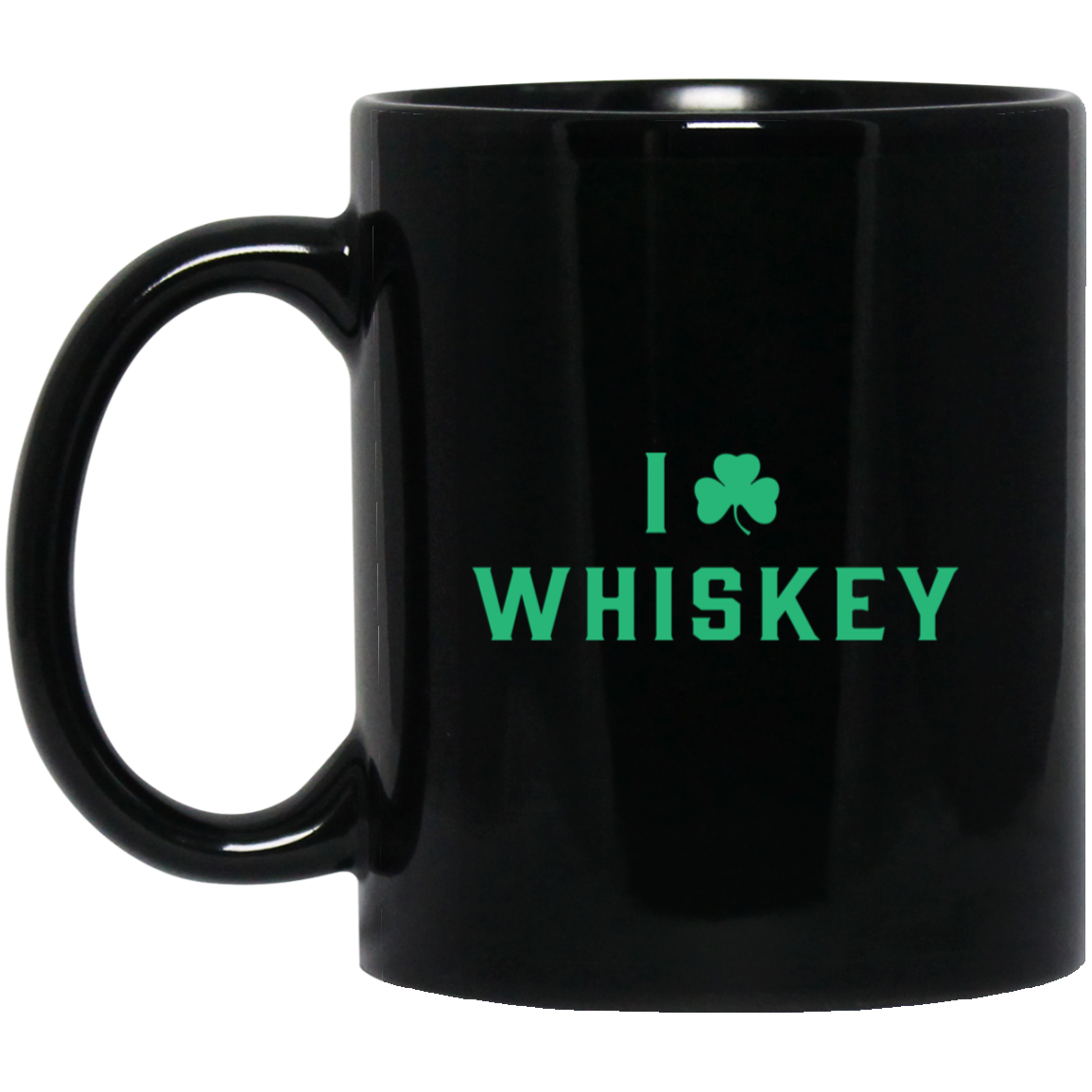 I Love Whiskey - Green Black Mug