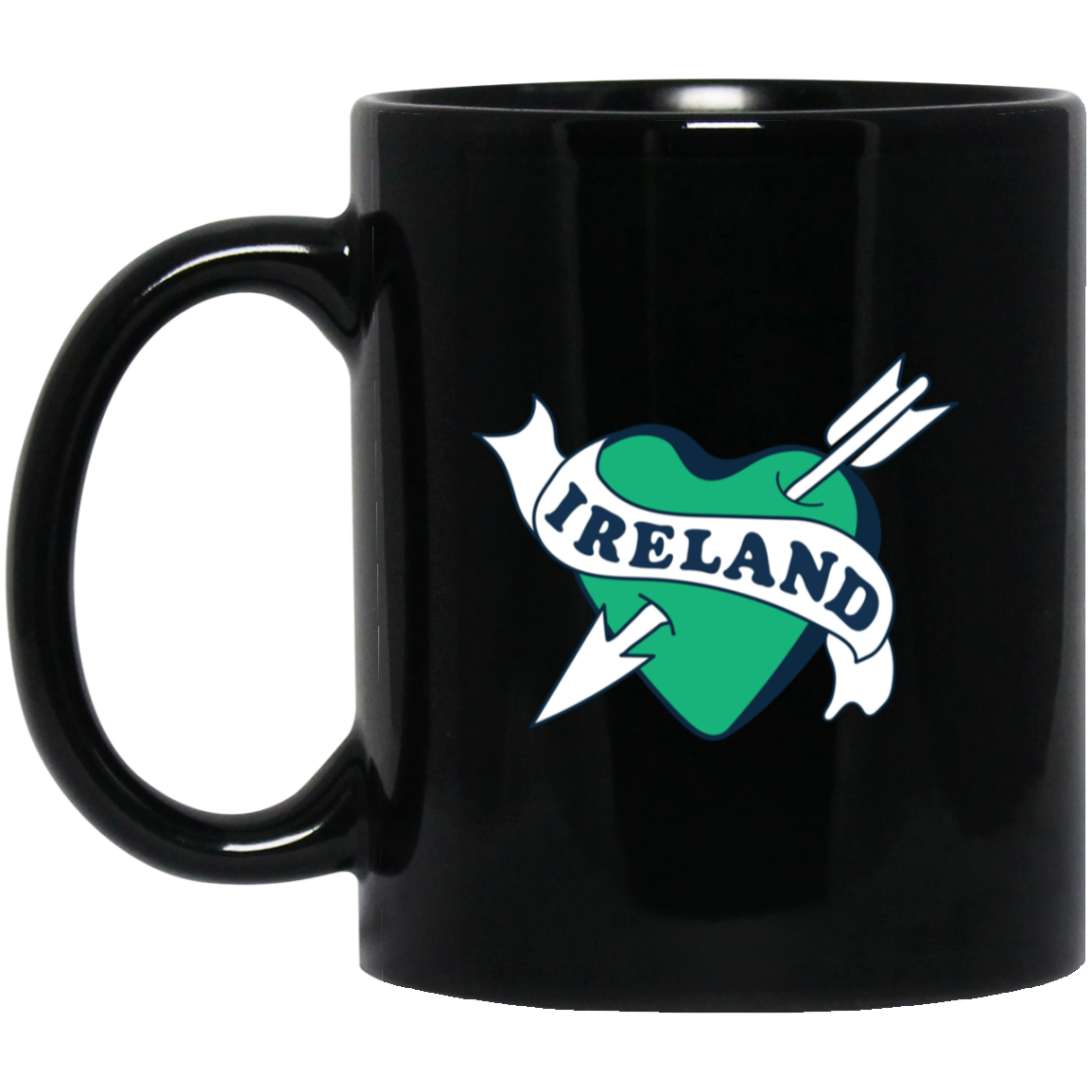 Ireland Heart - Green Black Mug