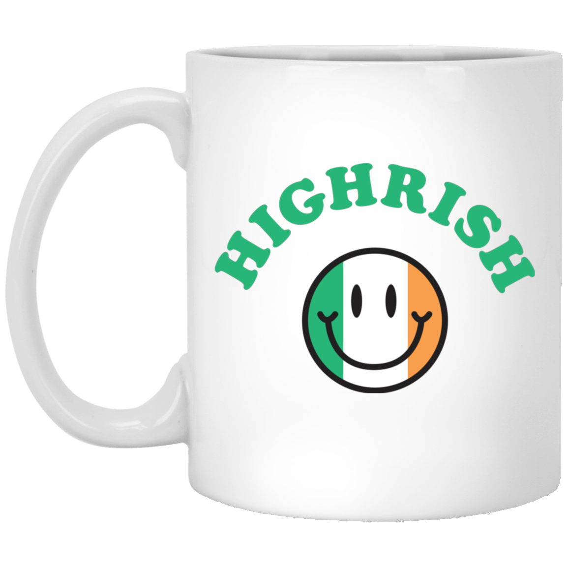 Highrish - Green White Mug