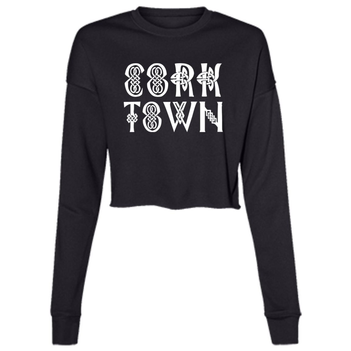 Cork Town Celtic - White Women's Cropped Crewneck Sweatshirt