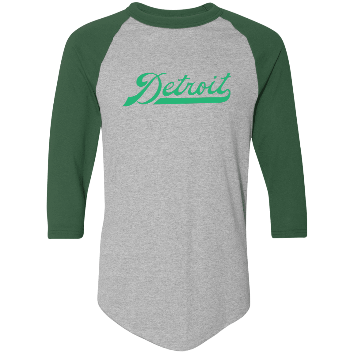 Detroit Script - Green Classic Raglan Jersey