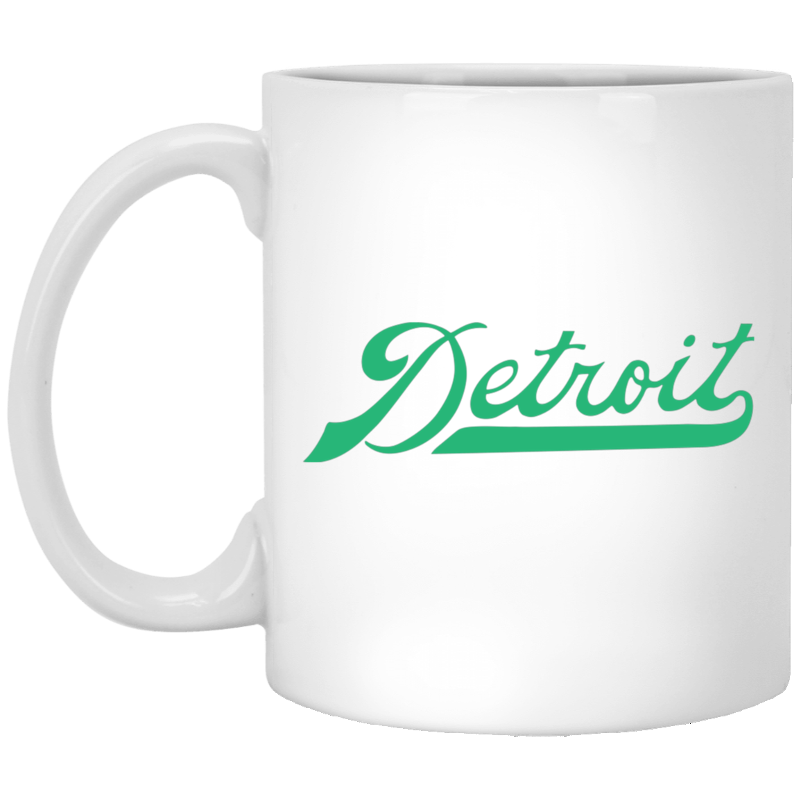 Detroit Script - Green White Mug
