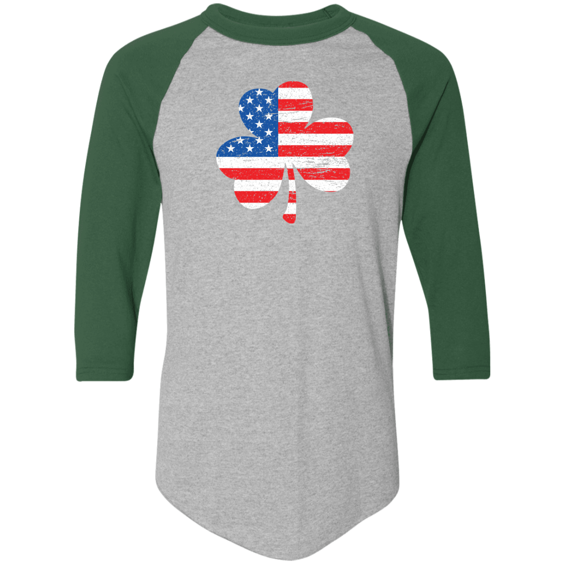 American Flag Shamrock - Distressed Classic Raglan Jersey