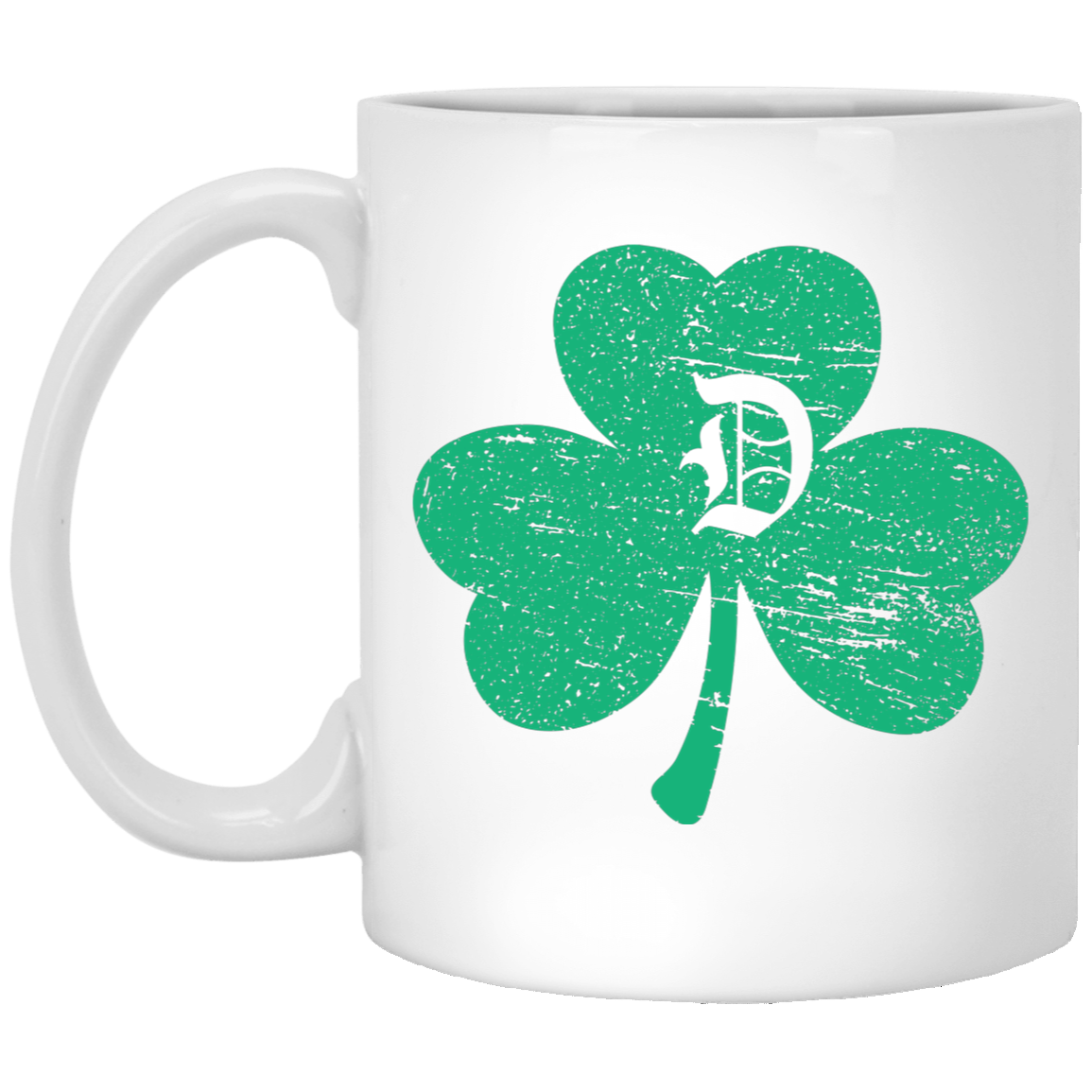 D Shamrock - Green White Mug