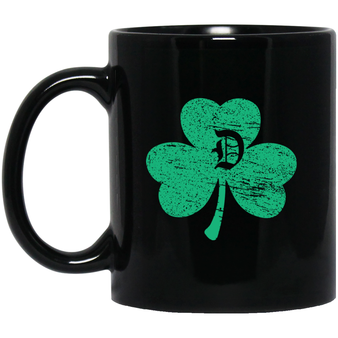 D Shamrock - Green Black Mug