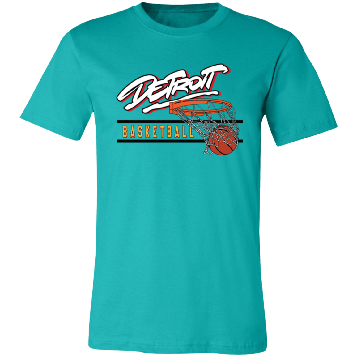 90s Detroit Basketball Swish - White & Yellow Unisex Classic T-Shirt