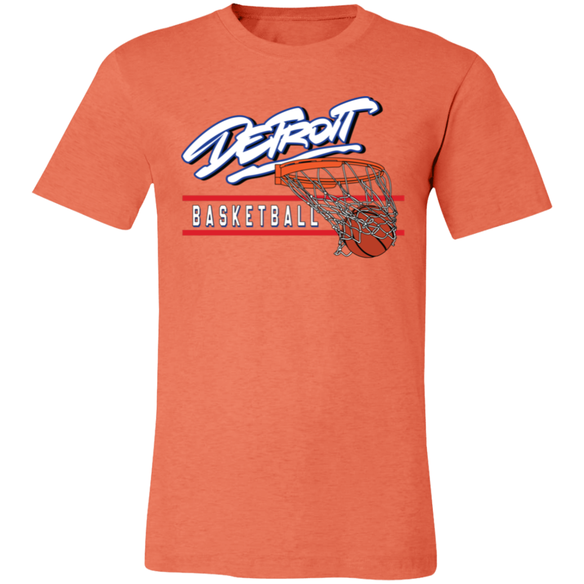 90s Detroit Basketball Swish - White & Red Unisex Classic T-Shirt