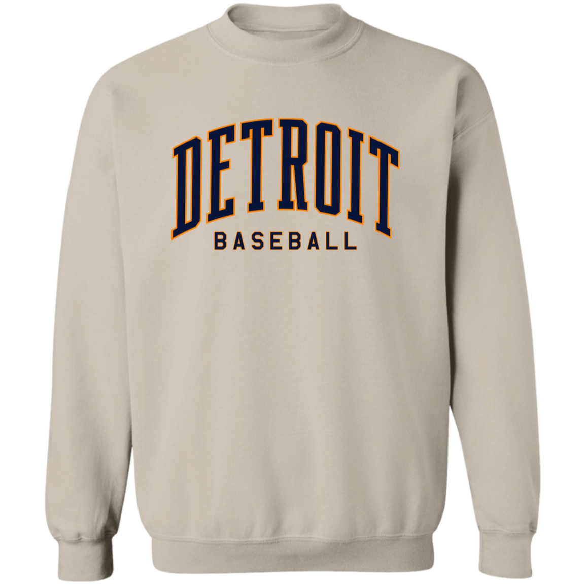 Detroit Baseball Arch - Navy + Orange Classic Crewneck Sweatshirt