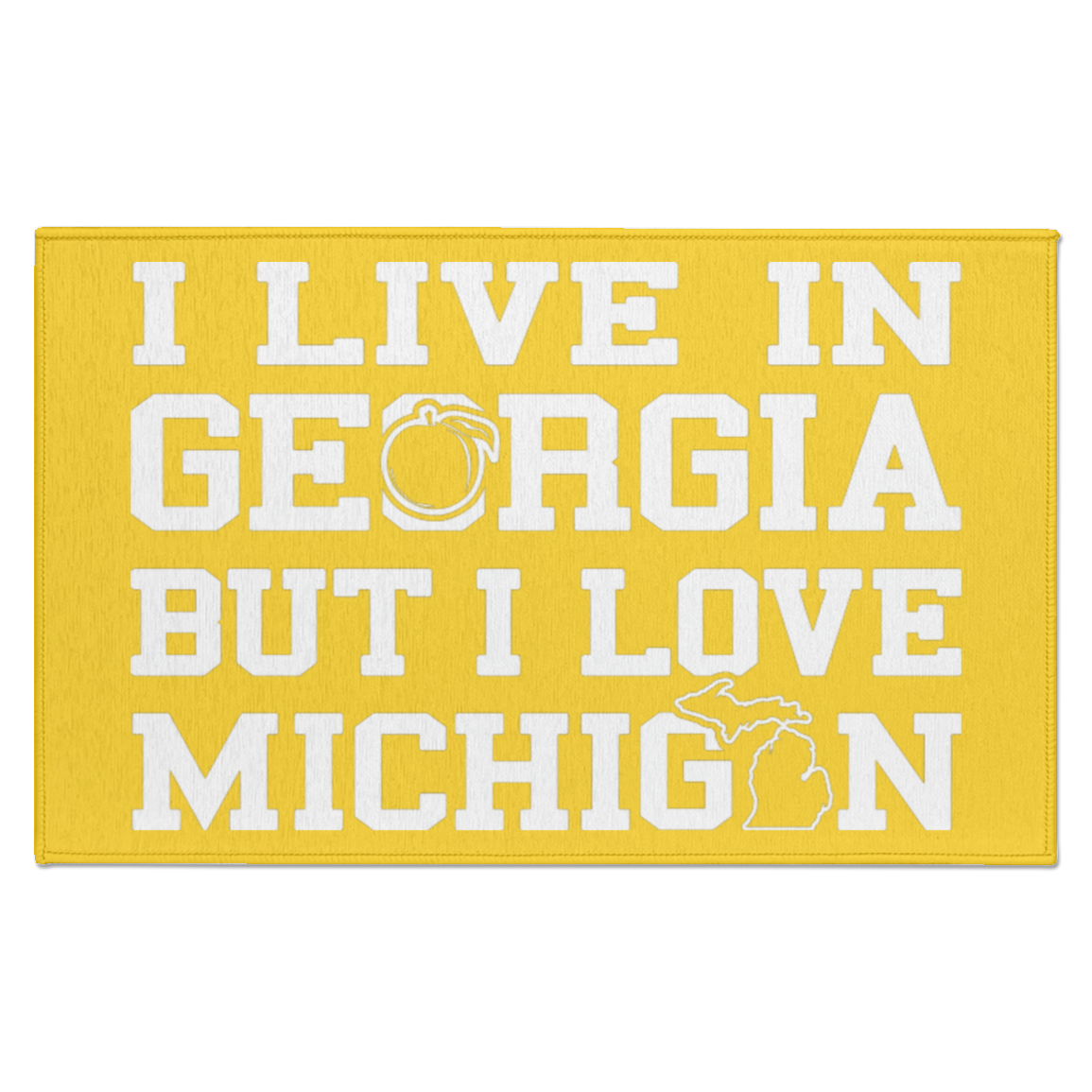 I Live in Georgia But I Love Michigan - White Indoor Accent Doormat