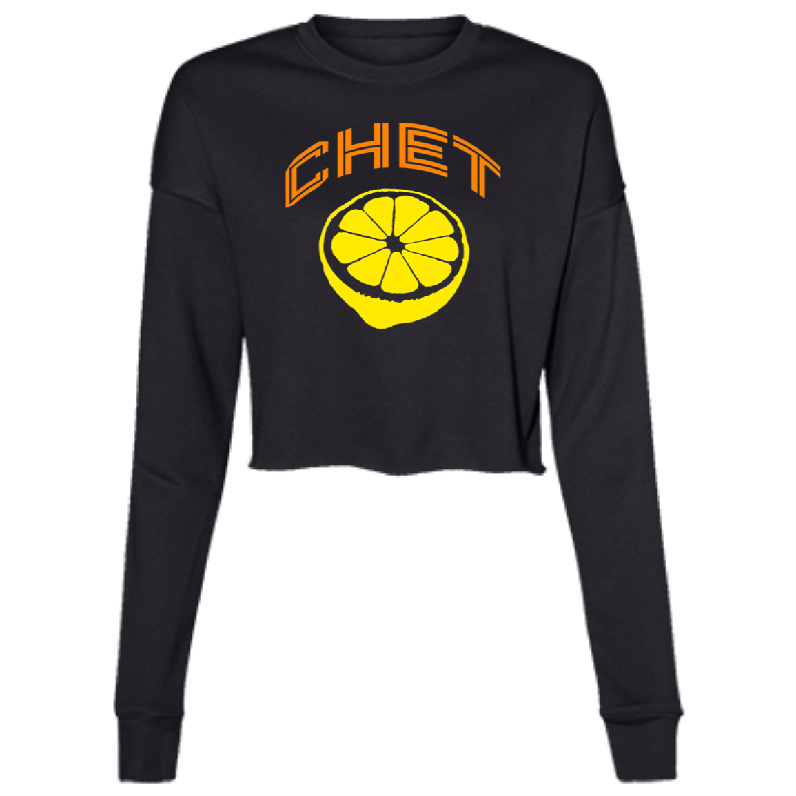 Chet - Orange + Lemon Women's Cropped Crewneck Sweatshirt
