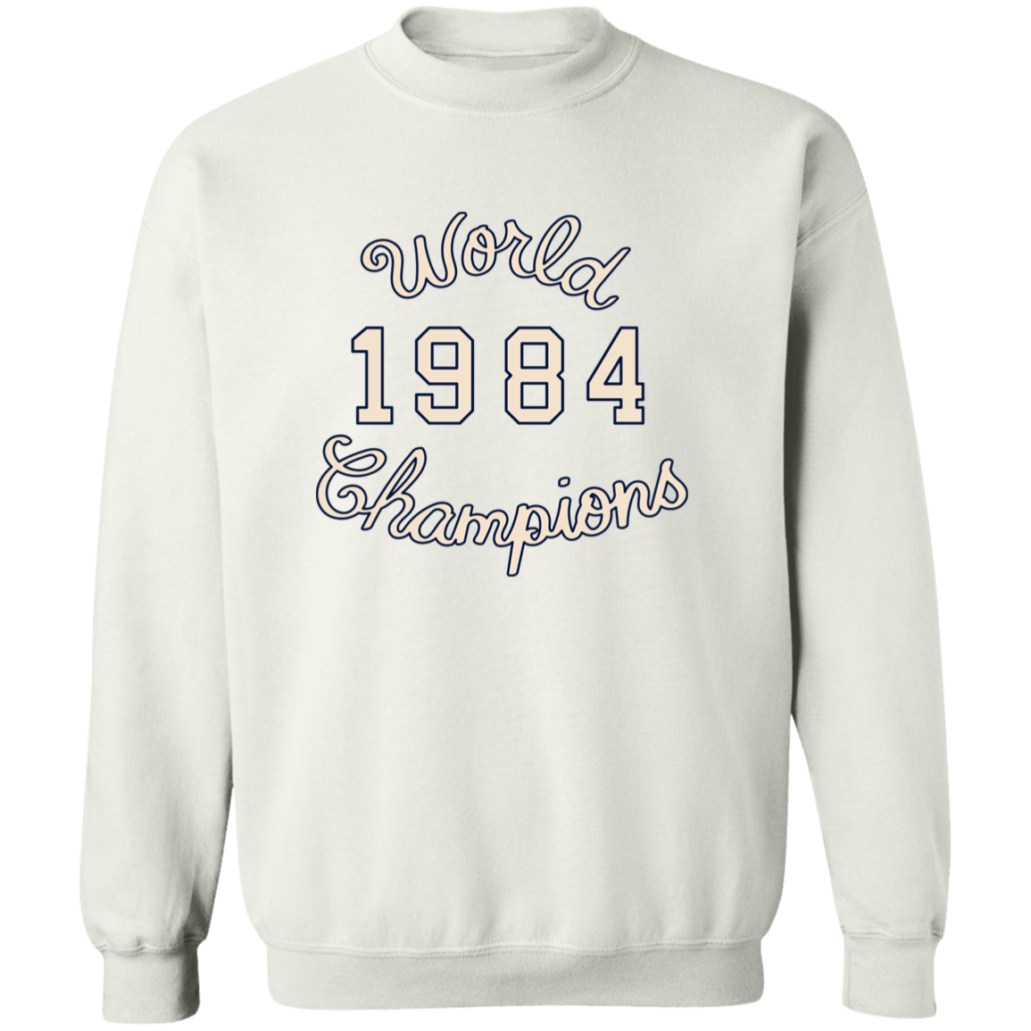 World Champions - Ivory + Navy Classic Crewneck Sweatshirt
