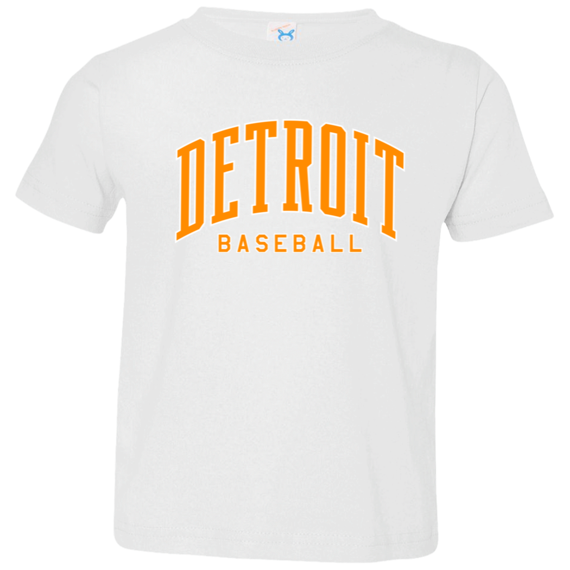 Detroit Baseball Arch Bright Orange - White Cute Toddler T-Shirt
