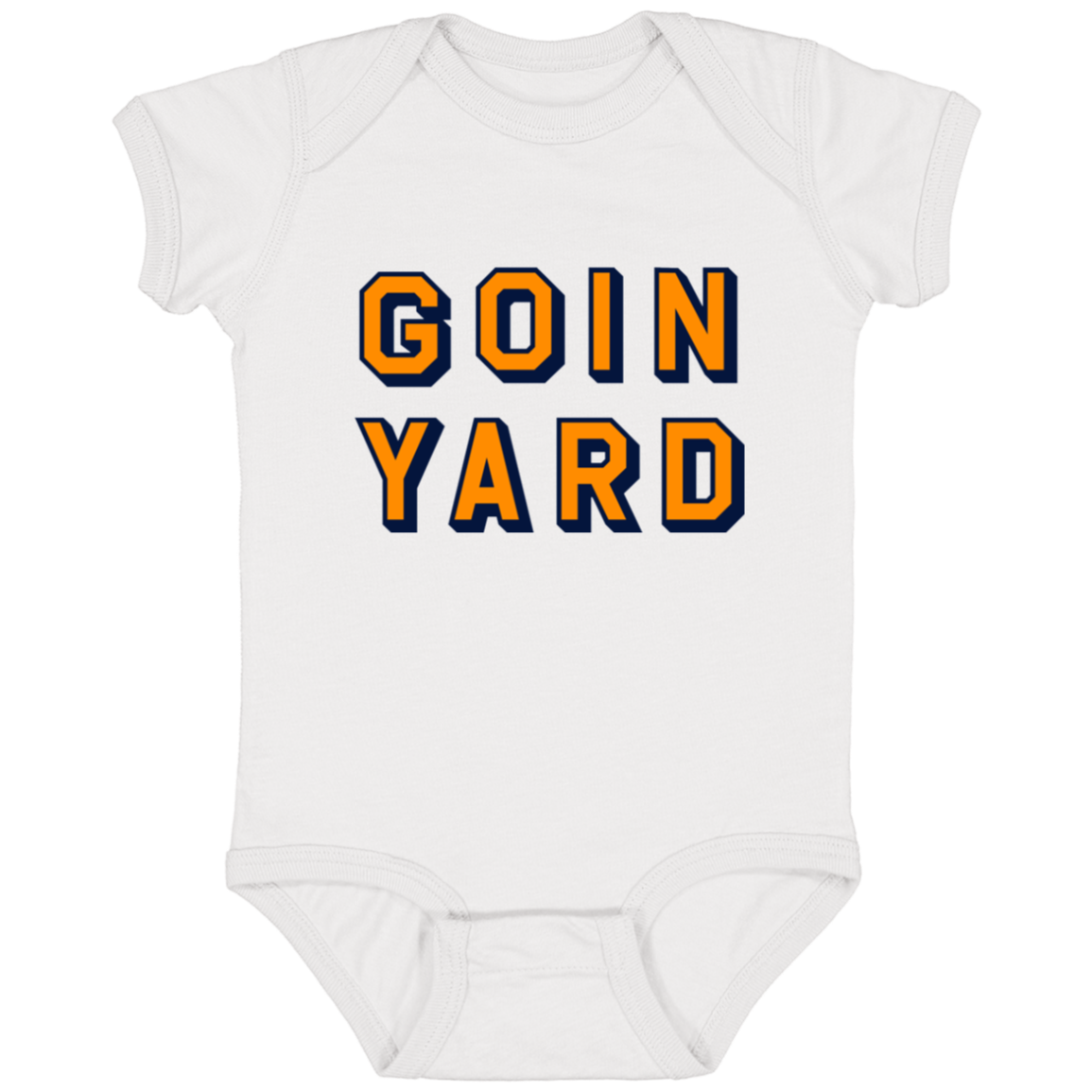 Goin Yard - Orange + Navy Infant Baby Onsie Bodysuit
