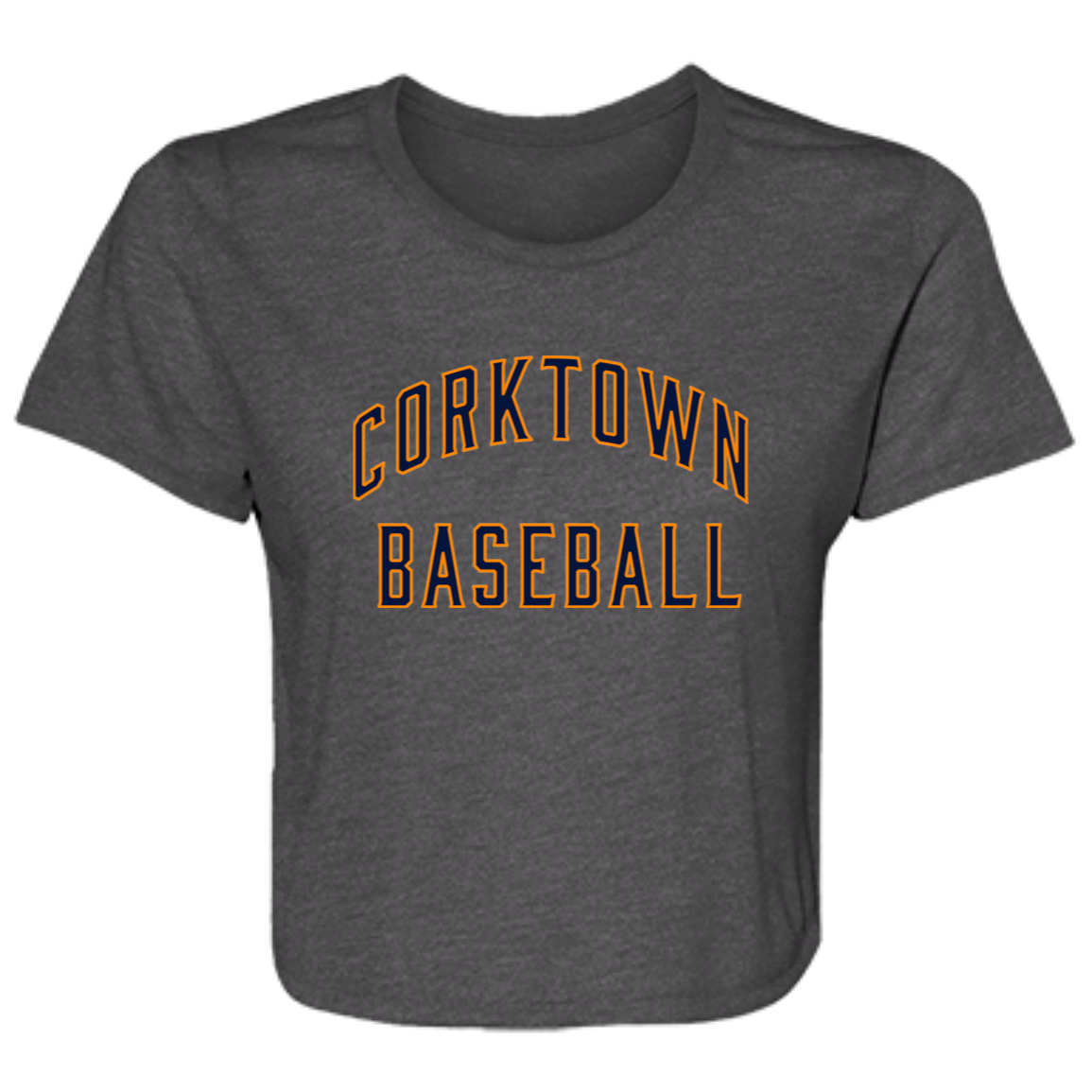 Corktown Baseball - Navy + Orange Flowy Cropped Tee