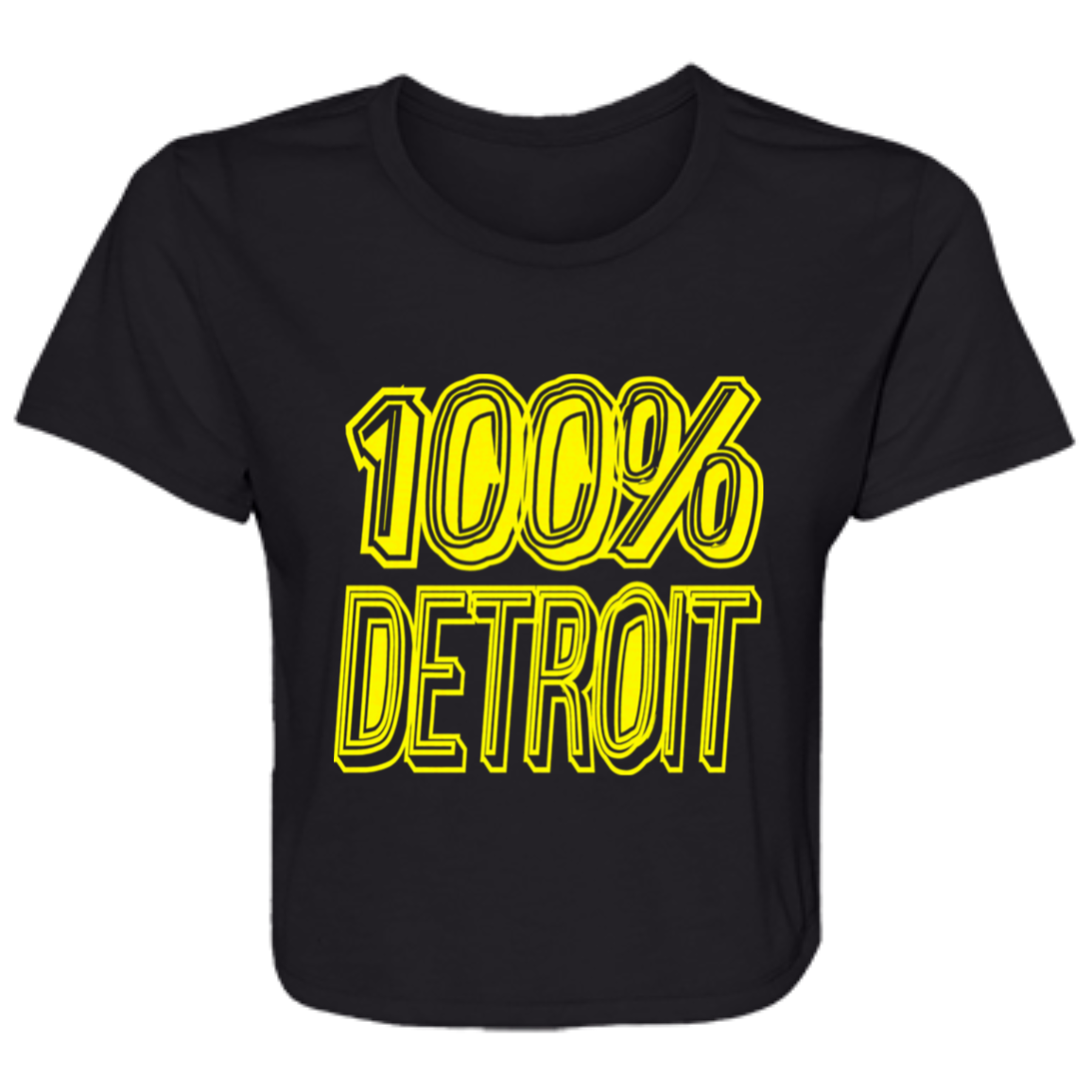 100% Detroit Flowy Cropped Tee
