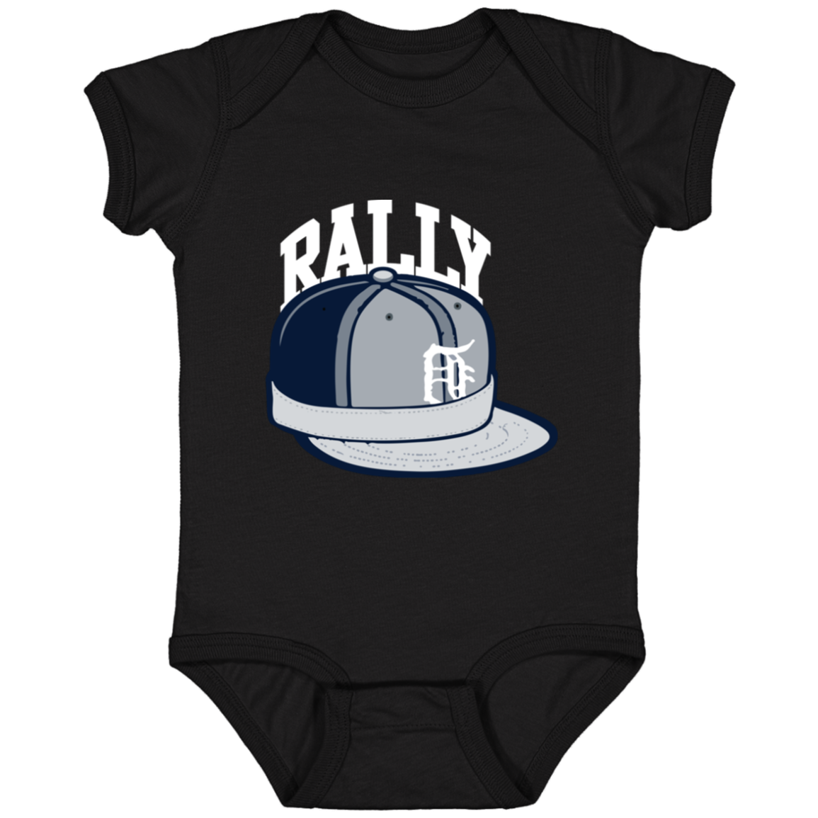 Detroit Baseball Rally Cap Infant Baby Onsie Bodysuit