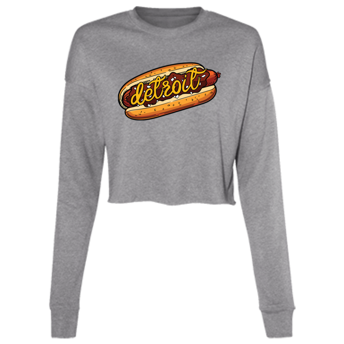 Detroit Coney Dog Women's Cropped Crewneck Sweatshirt