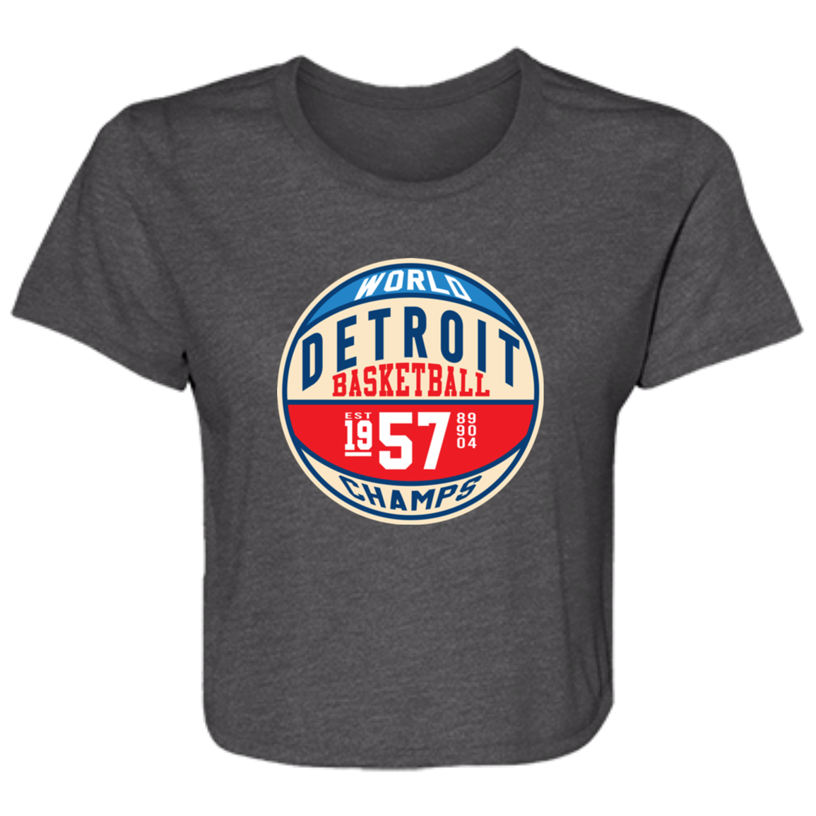 Retro Pistons World Champs Flowy Cropped Tee