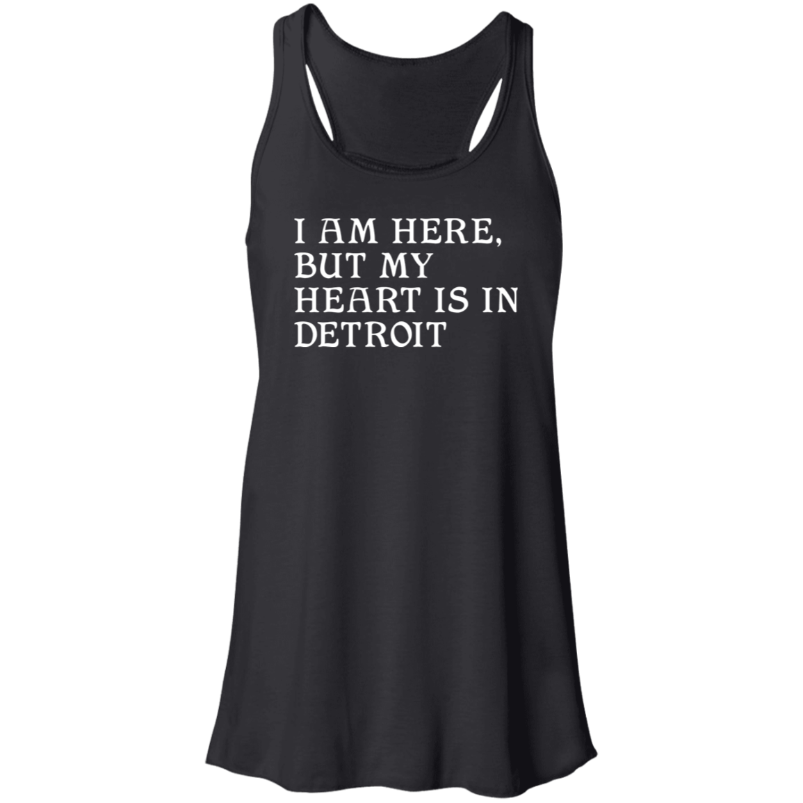 I Am Here Heart in Detroit Flowy Racerback Tank