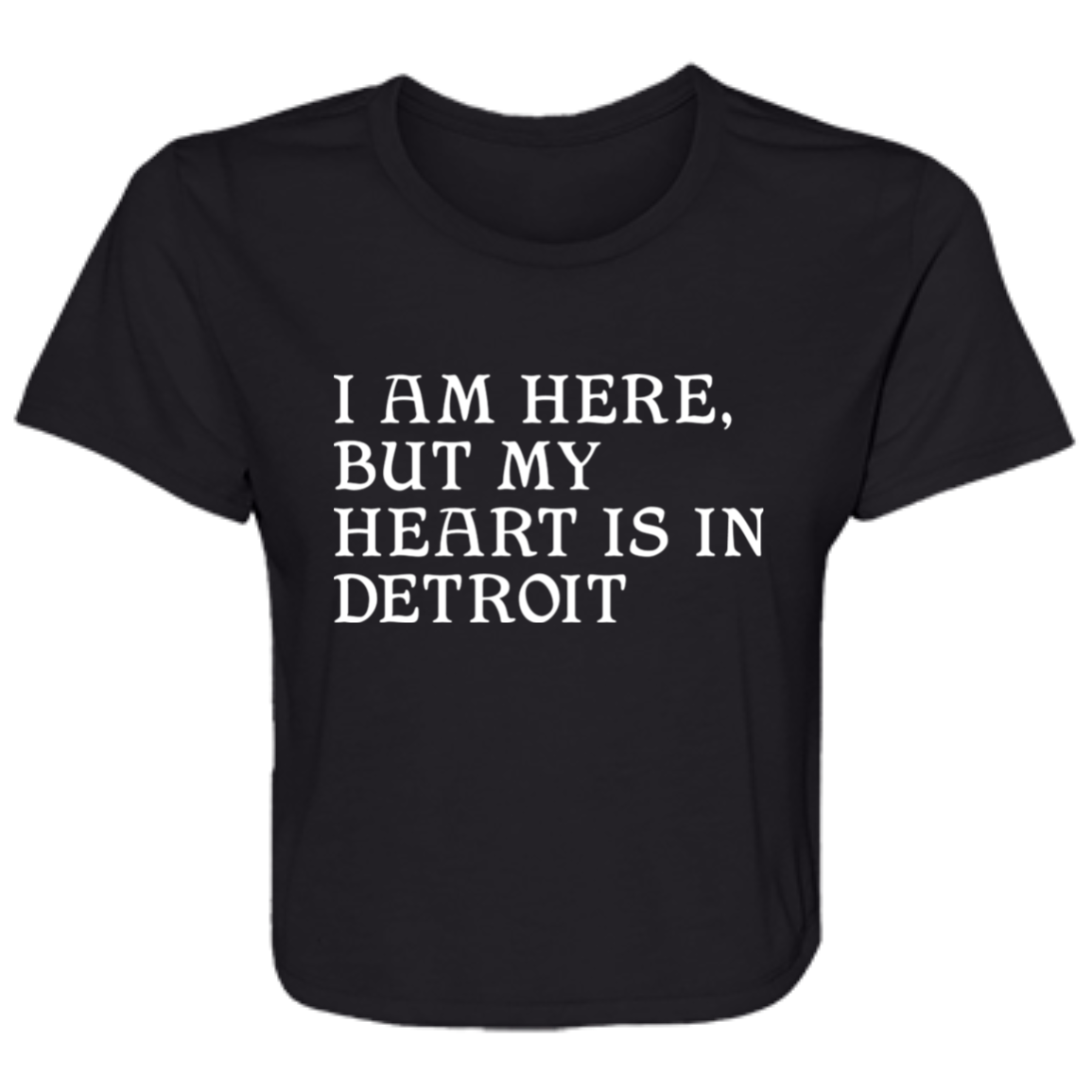 I Am Here Heart in Detroit Flowy Cropped Tee