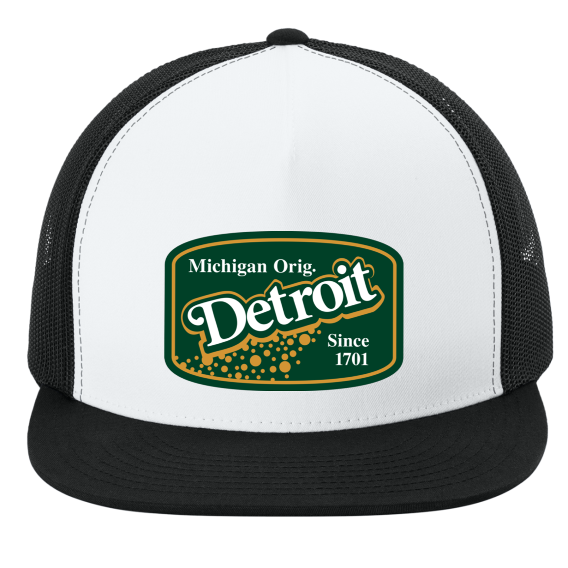 Detroit Original Vernors Parody Patch Classic Trucker Mesh Back Cap