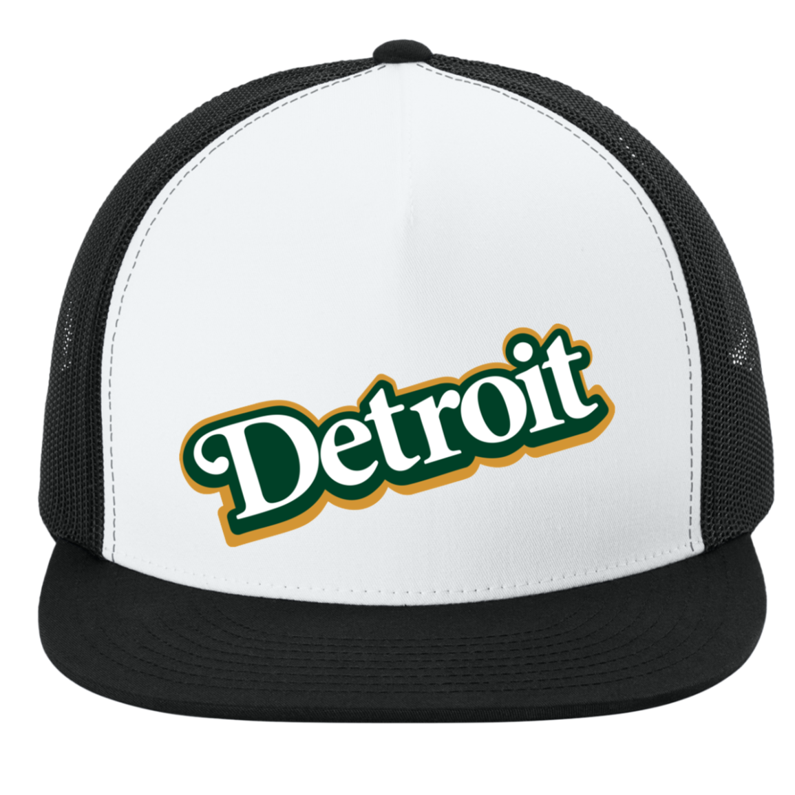 VERNORS-Detroit-font STC38 5-Panel Classic Trucker Mesh Back Cap