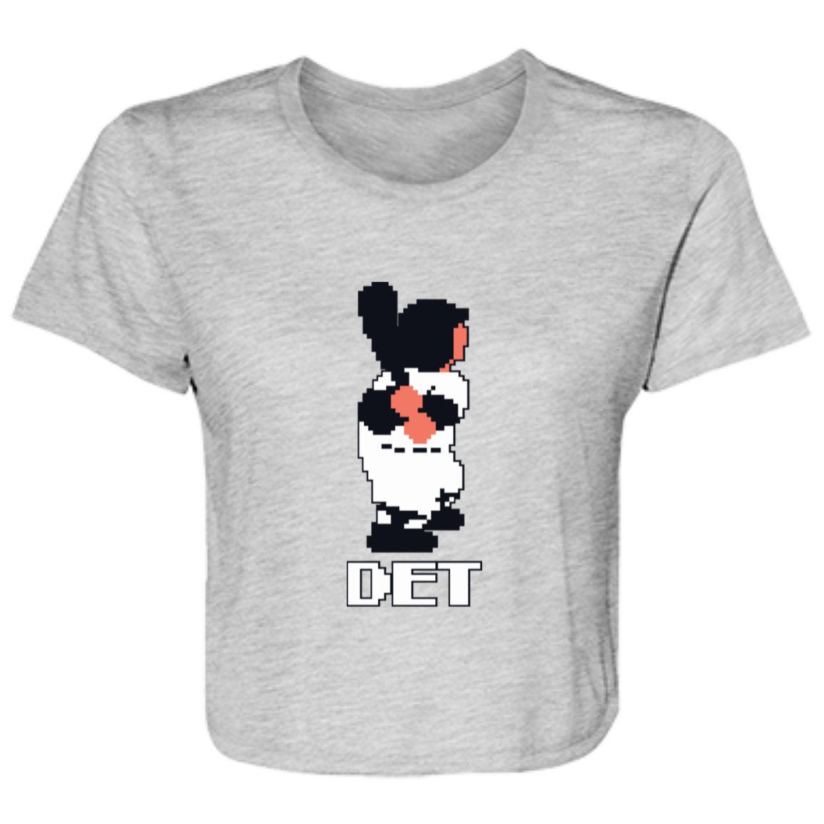8Bit Detroit Baseball Dark Flowy Cropped Tee
