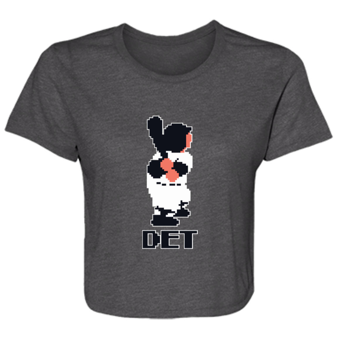 8Bit Detroit Baseball Light Flowy Cropped Tee