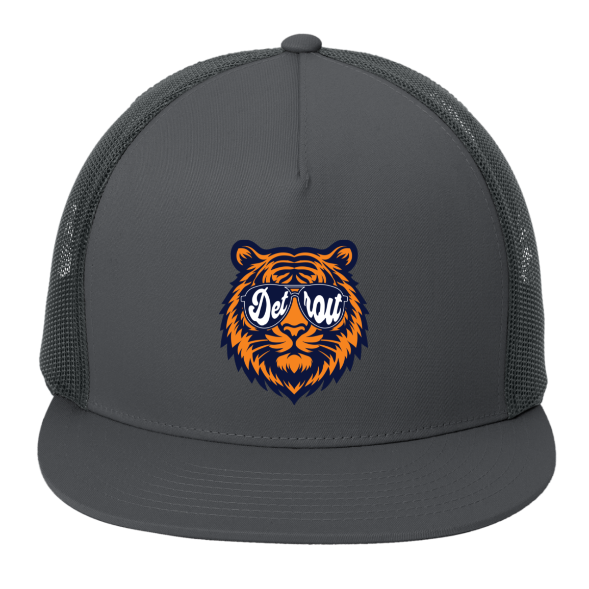 Detroit Baseball Tiger Sunglasses No Stroke 5-Panel Classic Trucker Mesh Snap Cap