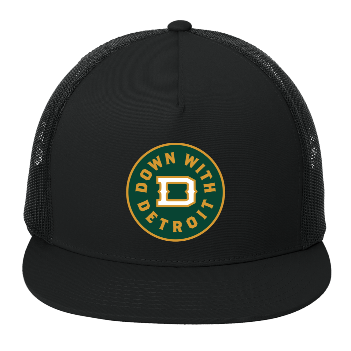 Detroit Original DWD Logo No Stroke 5-Panel Classic Trucker Mesh Snap Cap