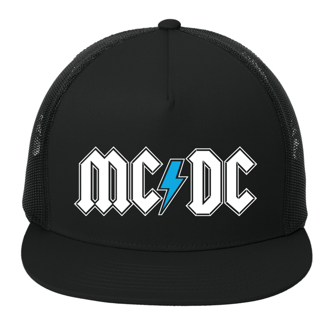 Detroit Football MCDC No Stroke White 5-Panel Classic Trucker Mesh Snap Cap