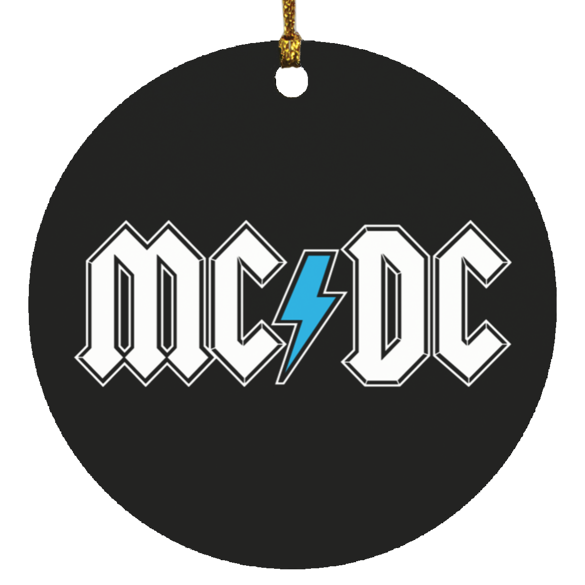 Detroit Football MCDC No Stroke White Circle Ornament