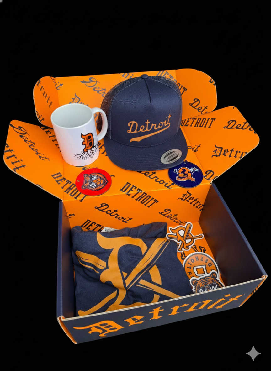 Down with Detroit Baseball Style Gift Box