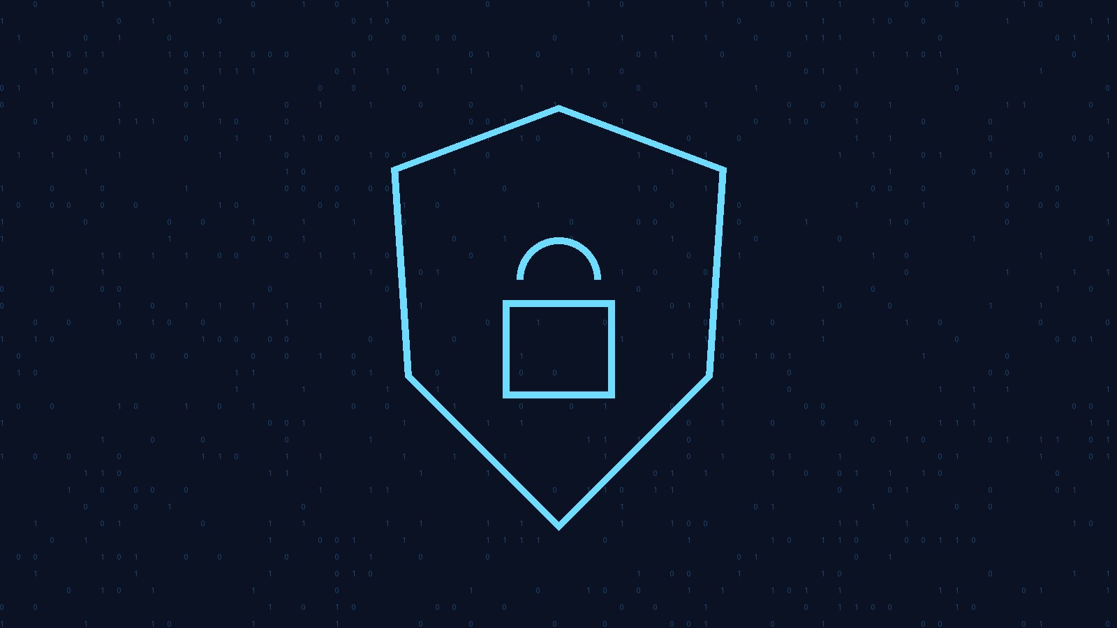 Abstract shield and padlock representing zero trust security
