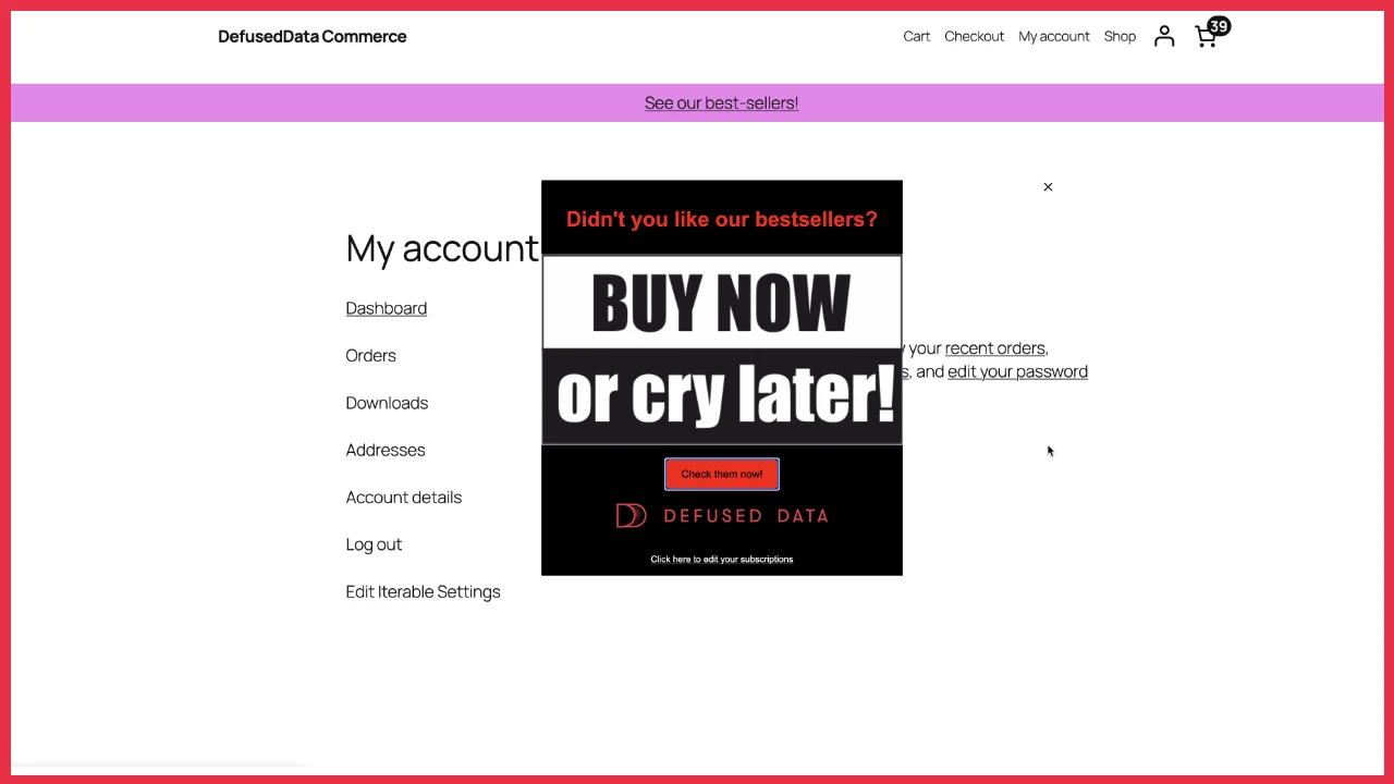 iterable in-browser messages - after screen