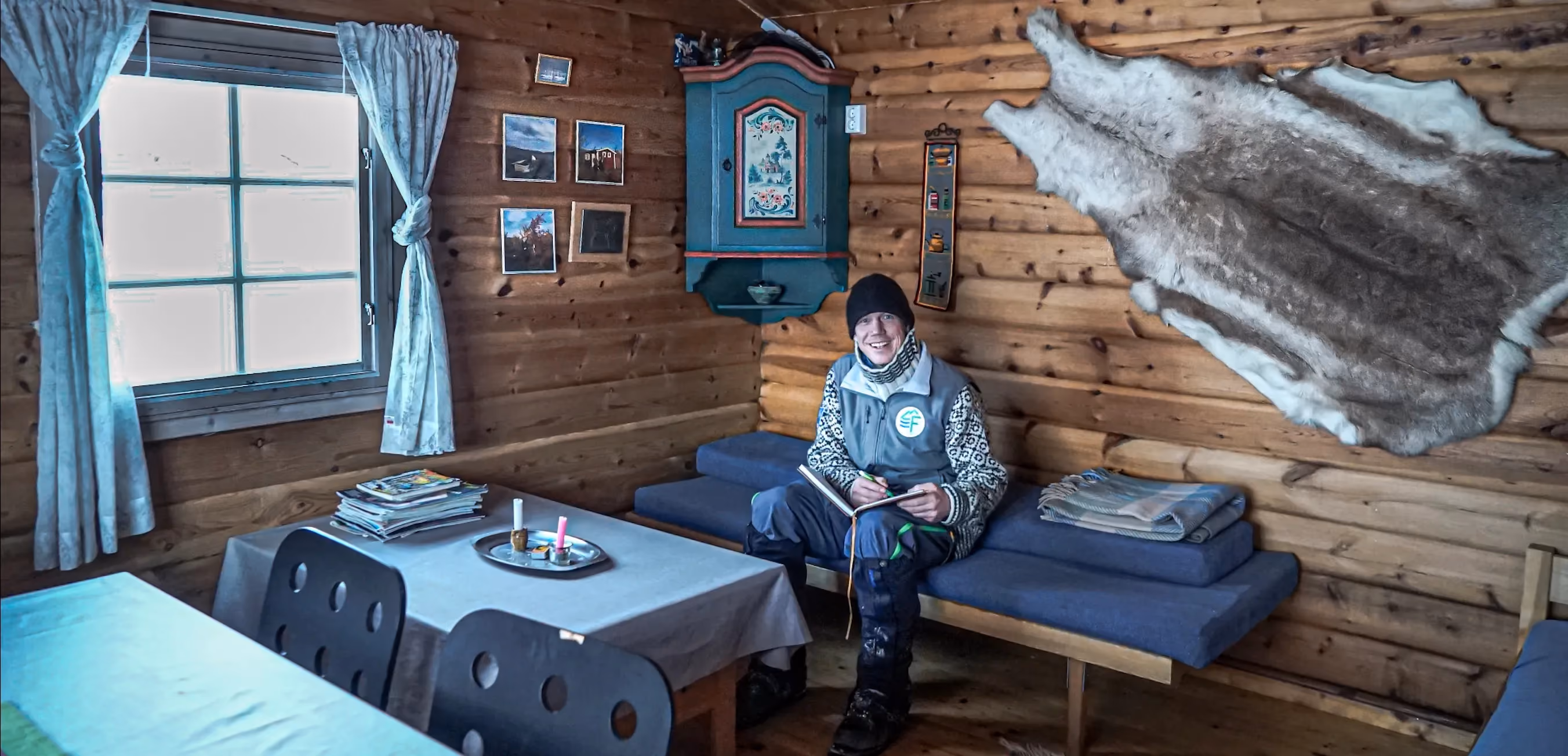 Inside a cozy cabin