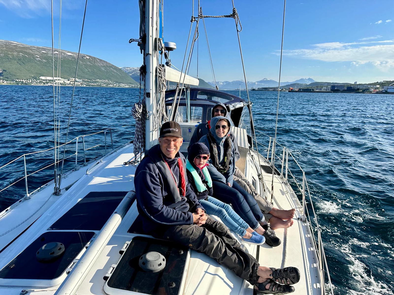 family on a sailboat