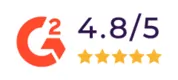 G2 logo with 4.8 out of 5 rating