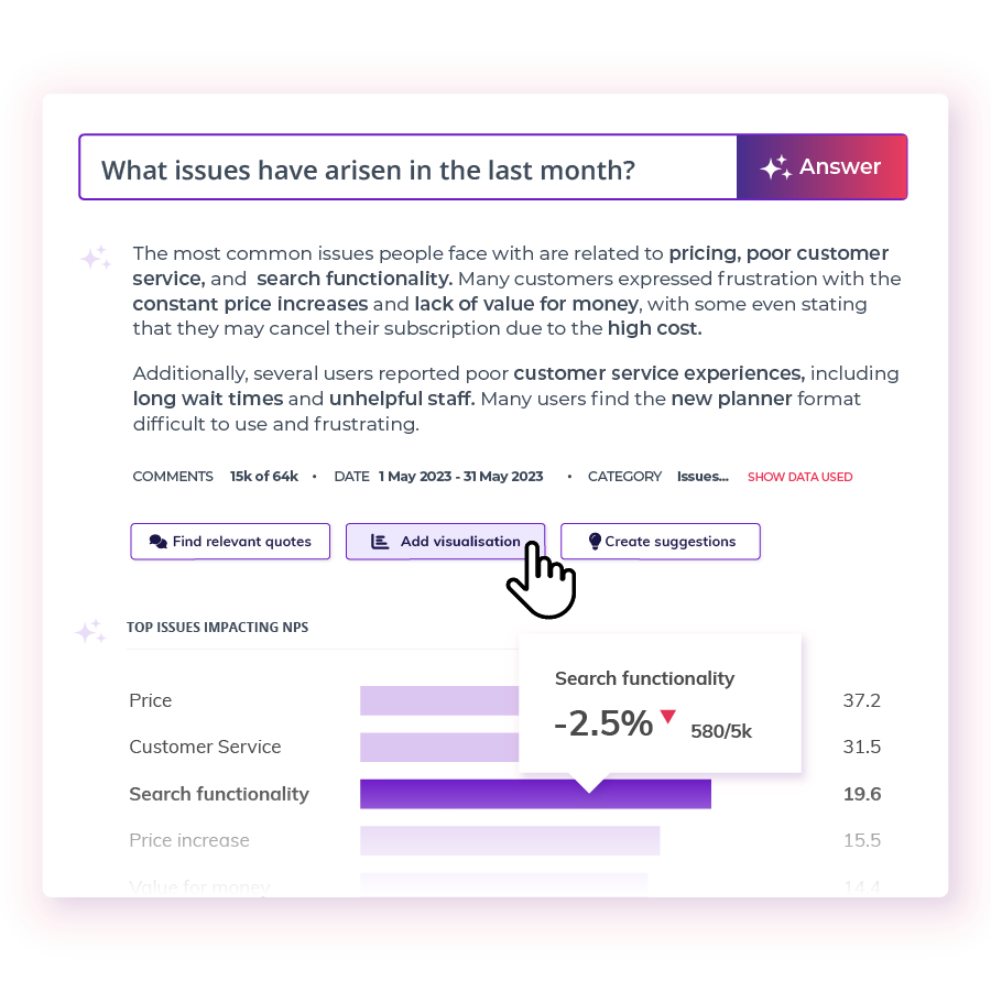 Tools make it easy to add any feedback data to Thematic