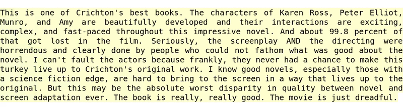 Example of how Open.ai’s sentiment predicts sentiment based on characters rather than words