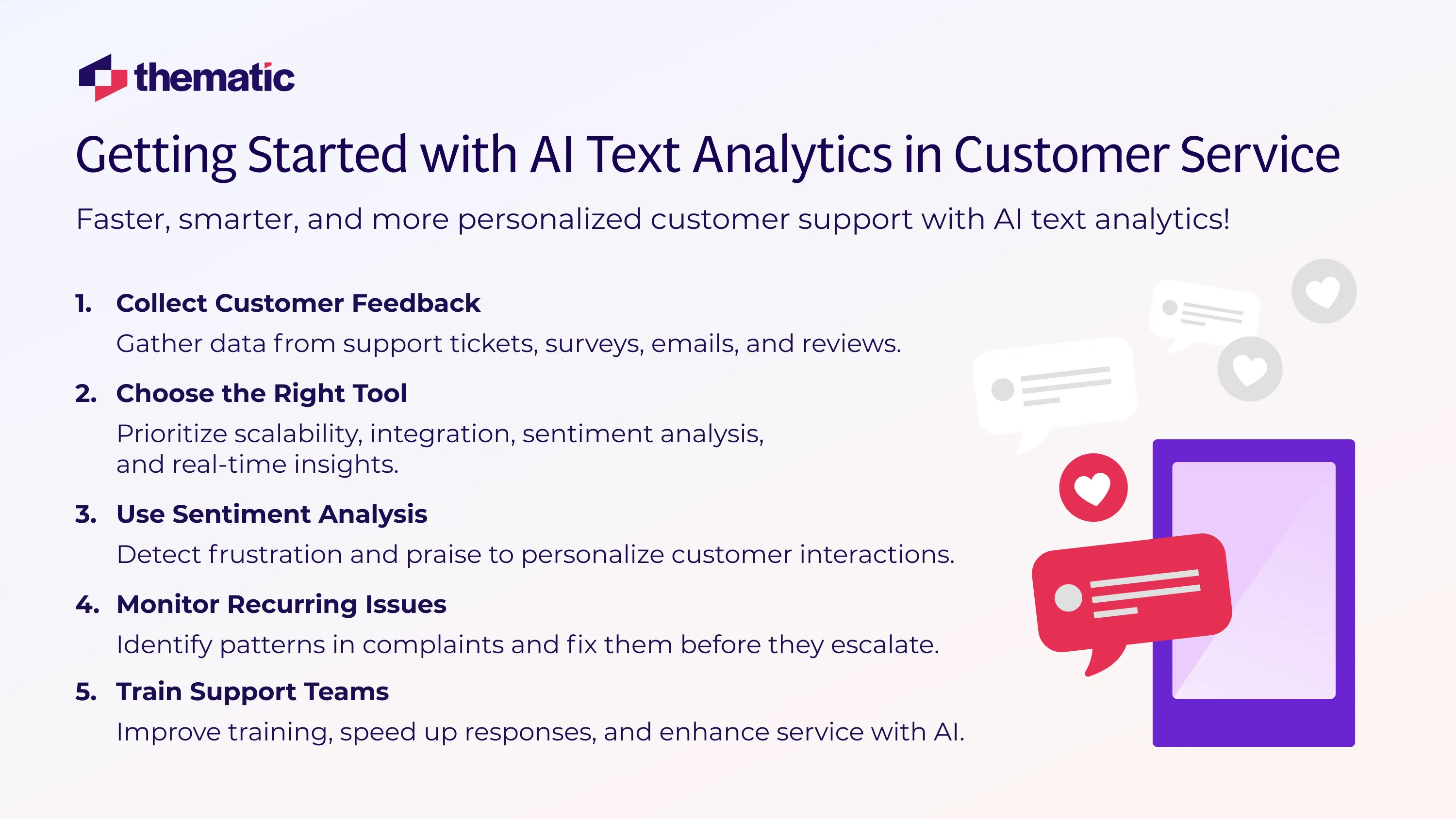 Concrete steps detailing out how to get started with AI Text Analytics in the realm of customer service.
