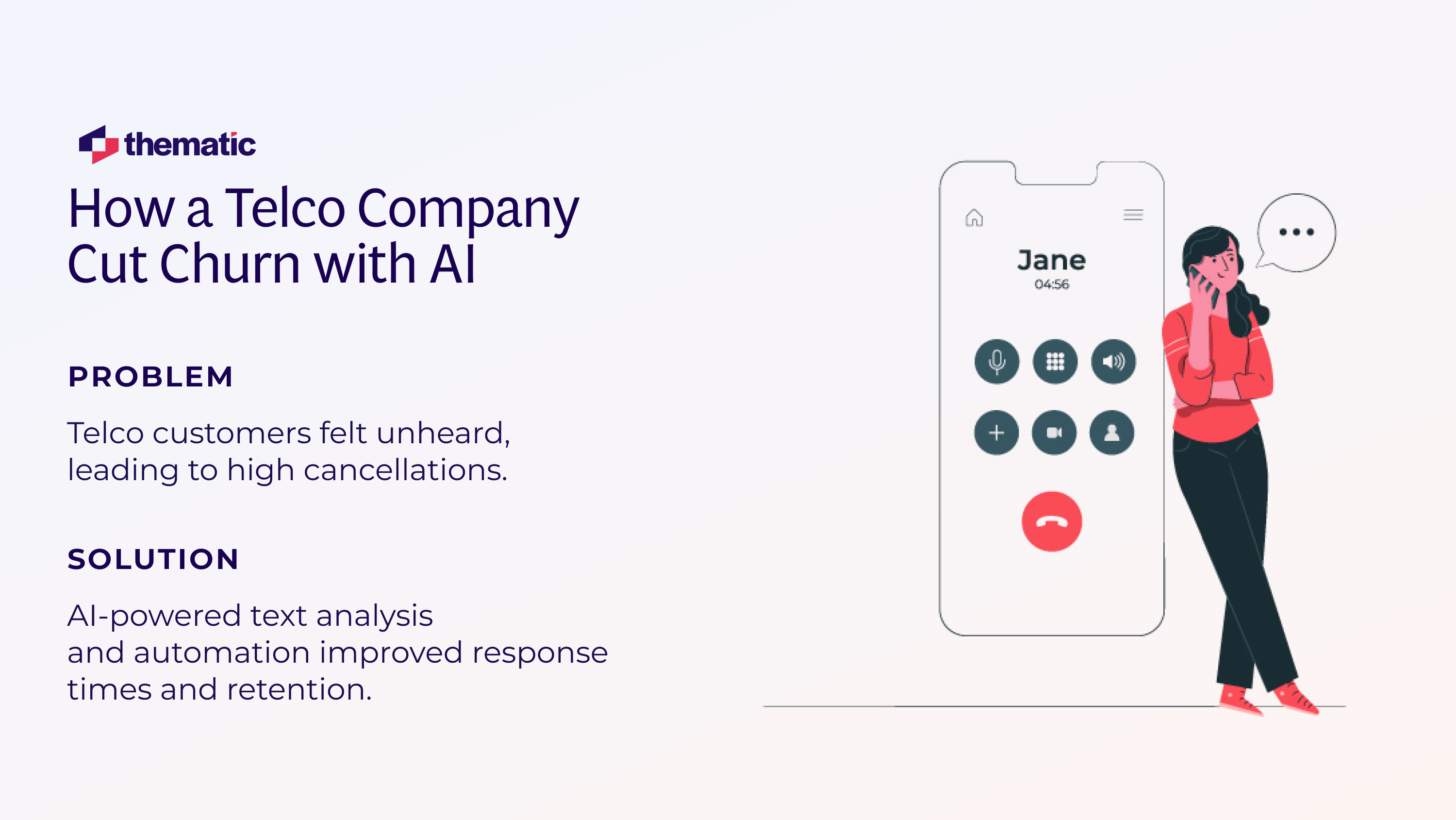 A telco company cut churn using AI.