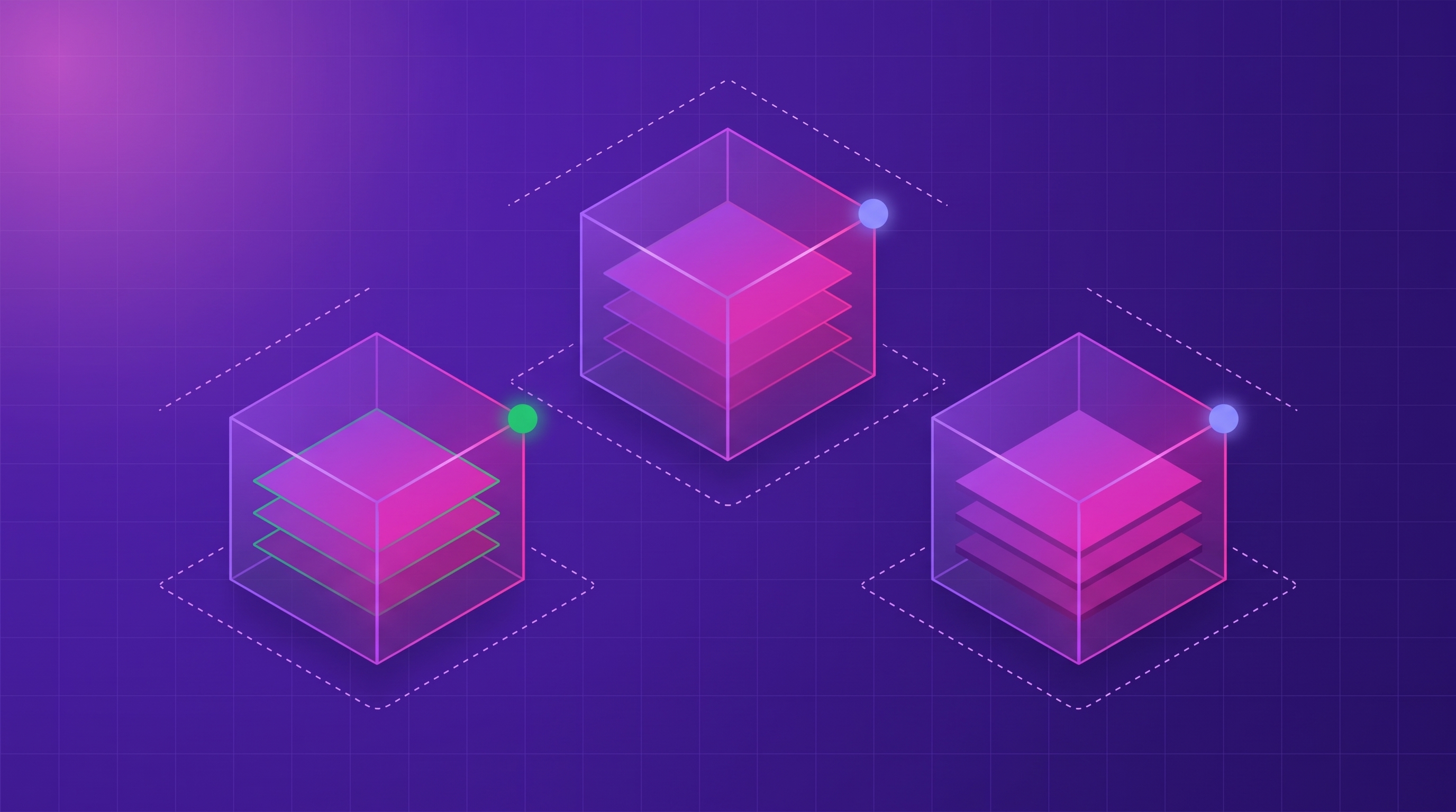 Three isometric data enclosures standing apart on a world grid, each sealed within its own regional boundary, with no flow crossing between them.